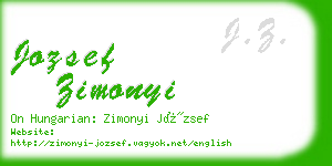 jozsef zimonyi business card